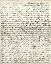 1853 Letter Politicking at PA Capitol awaiting Inauguration of Franklin Pierce