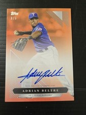 Adrian Beltre 2021 Topps Orange Derek Jetter Curato 28-A 3/5 Certificato Auto!