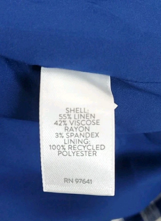 Nuevo Blazer J,Jill Lino Elástico Doble Respiración Azul/Blanco Talla 3X Foto 4 de 4