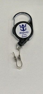 Royal Caribbean Cruise Lines Majesty Of The Seas Badge/Seapassholder Reel W Clip