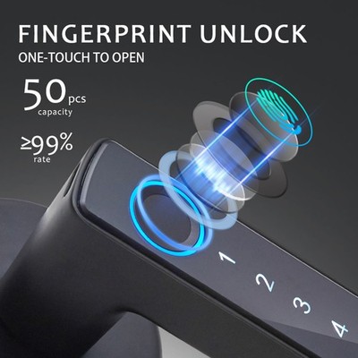 Fingerprint Smart Door Handle Lock Support For Smart App Keyless Entry SET