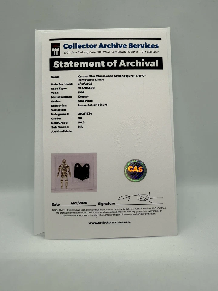 Star Wars 1982 Vintage Kenner C-3PO (Removable Limbs) CAS 90 Gold - Image 4 of 4