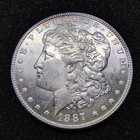 1887 Morgan Silver Dollar - Philadelphia - BU Cond. - PL Finish - Edge Toning