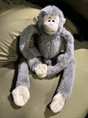 Calplush Gray Hanging Monkey Ape Plush Stuffed Chimp Gorilla Animal