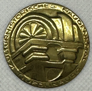 DDR Medaille Plakette Kulturhistorisches Baudenkmal Quedlinburg