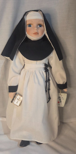 Vintage Doll Crafter Angie Porcelain Nun Doll Limited Edition 17.5'' Bible Beads