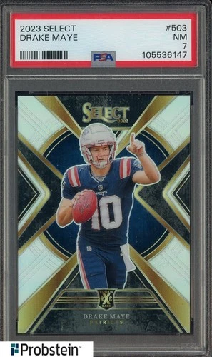 2023 Panini Select XRC #503 Drake Maye RC ROOKIE PSA 7 NM