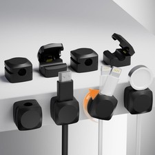 8 Pack Cord Organizer Holder, Rotatable Cable Clips, Spring Cord Holder for N...