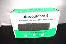 Blink 2025 Outdoor 4 4th Gen  5 Camera Battery Powered System W/ Sync module