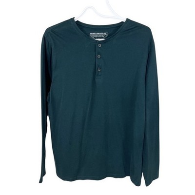 John Bartlett Consensus Men s Large Henley T Shirt Cotton Blend Long Sleeve