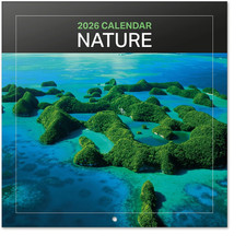 Nature Wall Calendar 2026 12" x 12" FSC  Plastic Free - Starts Week On Sunday 