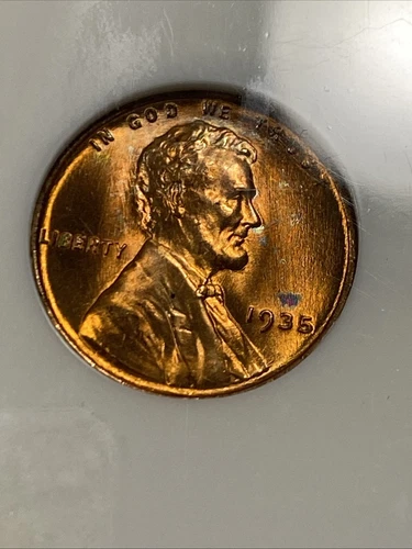 1935 1c Lincoln Wheat Cent NGC MS67RD Old Fatty Spotted  Item 9763