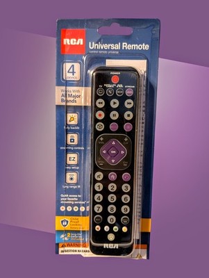 RCA 4 Device Universal FULLY Backlit TV Remote Control STREAMING CONTROLS New