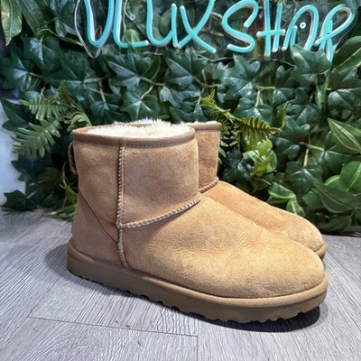 UGG Classic Mini II Womens Size 9 US Chestnut Brown Suede Lined Boots 1016222