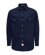 FR Shirts for Men 6.25oz Lightweight Welding Flame Resistant Shirt Navy Men's...