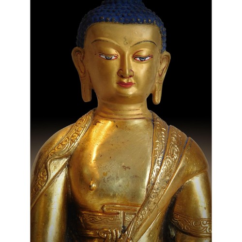 Antique Tibetan Gilt Bronze Medicine Buddha Bhaisajyaguru Statue 7.75”H 藥師如来佛 - Picture 9 of 9
