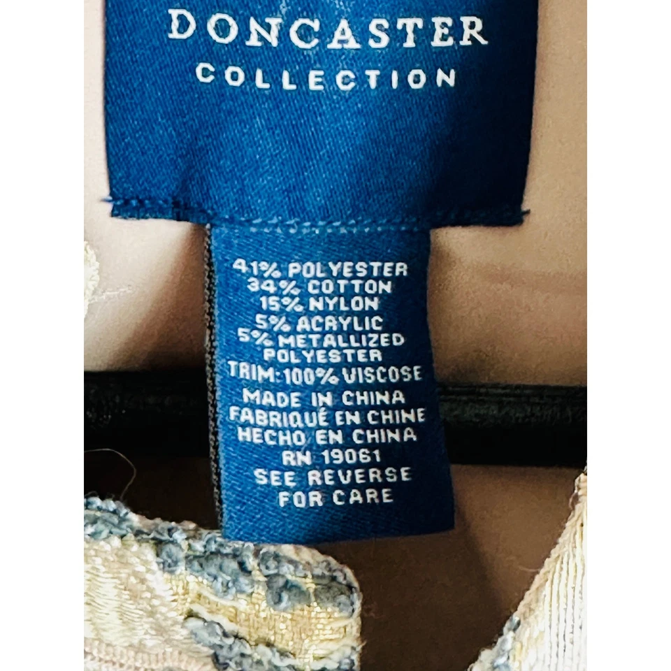 Jaqueta de tweed feminina Doncaster Collection tamanho 10 azul ouro feriado - Imagem 4 de 4