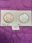 1960-D and 1961 Franklin Half Dollars  90% Silver Coins See Photos Lot # 786