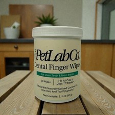 PetLab Co Dental Finger Wipes for Dogs  Cats Fresh Breath Teeth Cleaner 30ct