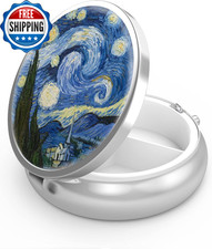 Pill Box 3 Compartment Small Pill Case Portable for Pocket or Purse Pill...