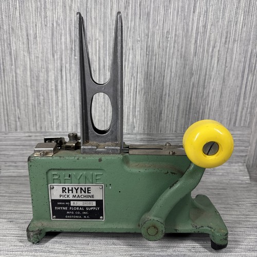Rhyne Floral Pick Machine With Weight Vintage Works!