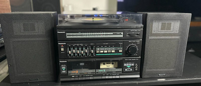 Panasonic SG-D15 Stereo System Turntable Dual Cassette AM/FM Works