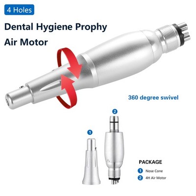 AZDENT Dental Prophy Handpiece — 4-Hole Air Motor, 4:1 Nose Cone, 360° Swivel For Hygiene & Labs