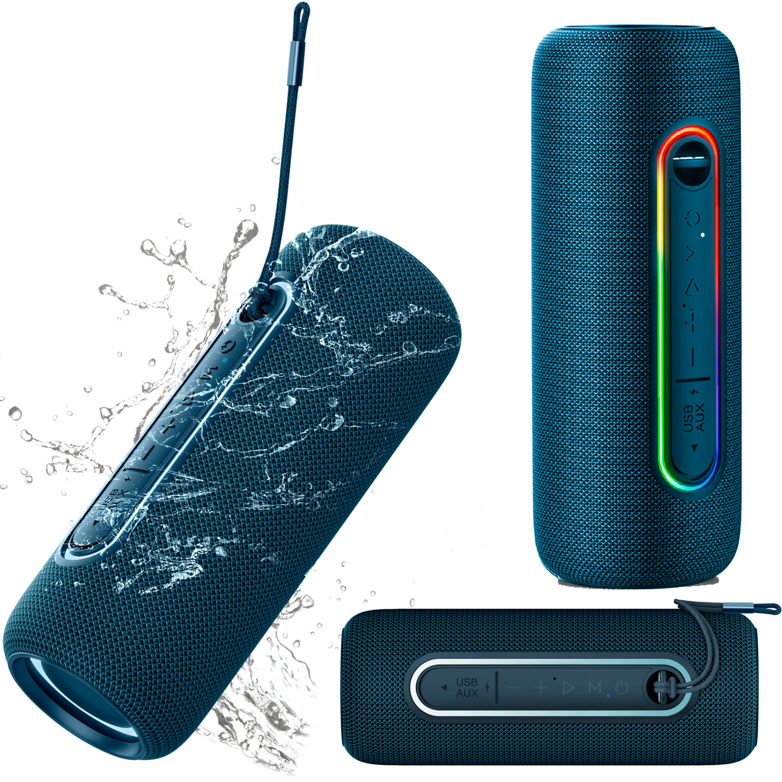 Bluetooth 5.0 IPX5 USB AUX 20W RGB Funklautsprecher Kruger&Matz Street