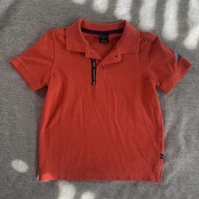 Nautica Boys 3T Coral Red Cotton Polo Shirt Short Sleeve Collared Solid Logo