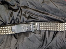 Four Row Pyramid Stud Belt Leather XXL Studded Belt Punk Goth By Funk Plus