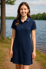 C&B Sport Croft & Barrow Polo Shirt Dress Women’s Small Navy Blue Cotton Casual