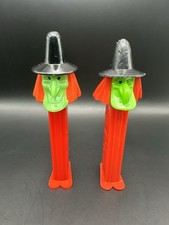 Set of 2 vintage Witch PEZ Dispensers with Feet - Made in Slovenia and Austria