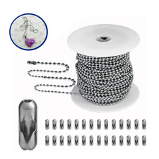 5m Stainless Steel Ball Chain 1.2-4mm Jewelry Zipper DIY Craft