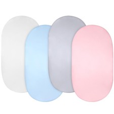 4 Pack Satin Bassinet Set for Baby Soft Silk Feeling Cradle Sheets for Oval R...