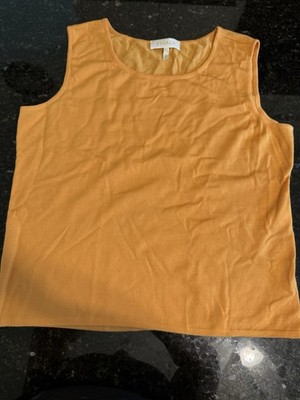 ESCADA Orange cotton  Blend Tank Top, Quiet Luxury, Sz: 44