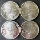 Lot of Four MM 1oz Silver Buffalo Rounds