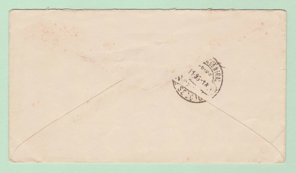 US #U294 1c Blue Envelope New York 1895 to LISBOA PORTUGAL Backstamp COFFEE c/c - Image 2 of 2