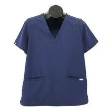 FIGS Casma Three-Pocket Scrub Top Women's Large Blue Uniform Healthcare Medical