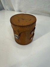 Vintage Argus Leather Camera Lens Case Cylindrical Hard Storage Bag