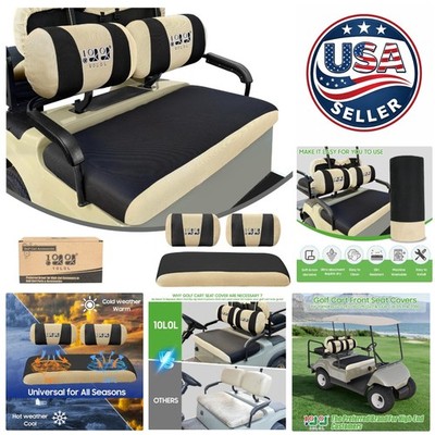 Front Bench & Backrest Cover Set for Golf Carts - Protect & Refresh Seats Easily