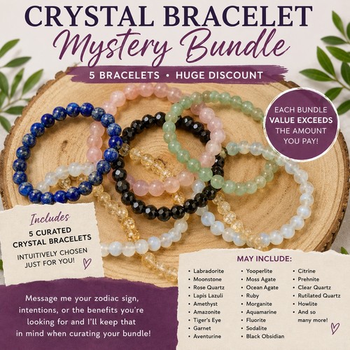 Crystal Bracelet Mystery Bundle – 5 Bracelets – HUGE DISCOUNT 💎✨