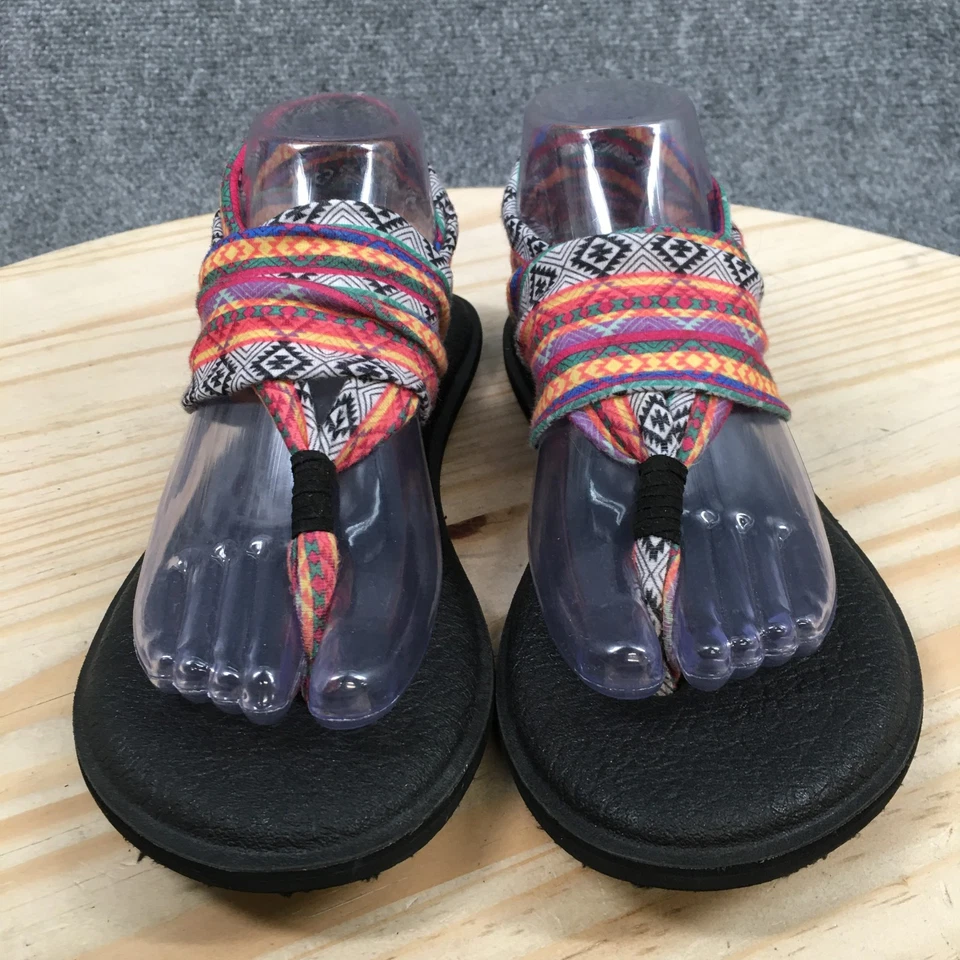 Sanuk Sandals Womens 8 Yoga Sling 2 Multicolor Toe-Post Comfort Flats SWS010535 - Image 4 of 4