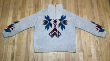 Ariat Fire Canyon Sweater Aztec Beige 1/4 Zip Womens M Southwest Winter Warm