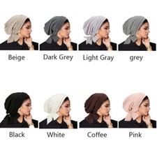 Muslim Women Turban Hijab Pre-tied Hat Chemo Cap Hair Loss Wrap Bonnet Headscarf