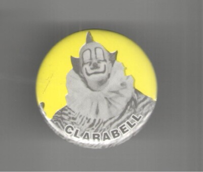 Old CLARABELL pin CLOWN on HOWDY DOODY Show Circus Jester Fool Mime pinback Dolt