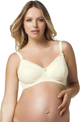 Cake Maternity Women's Parfait Flexi-Wire Lace Nursing Bra, Ivory, 36C UK/US
