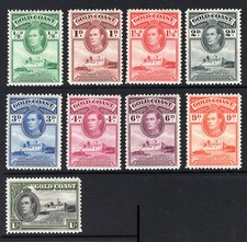 M11379 Gold Coast/Ghana 1938 SG120/8 - 1938 Definitives to 1/- perf 12 line.