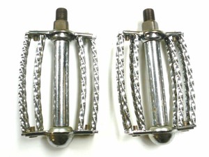 NEW Chrome Double Square Twisted Round Bicycle Pedals 1//2/" Lowrider Bike