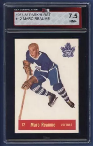 1957-58 Parkhurst #12 MARC REAUME KSA 7.5 NM+ Toronto Maple Leafs *CENTERED*