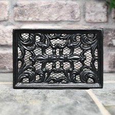 Black Cast Iron Ornate Air Brick – 9 x 6 Inch Double Slot Air Brick with Mesh